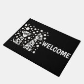 おもしろいなDalmatian犬および点の抽象芸術 ドアマット (アングル)