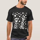 おもしろいなDalmatian犬および点の抽象芸術 Tシャツ (正面)