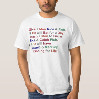 おもしろいなDemotivationalの諺の米の魚のユーモア Tシャツ