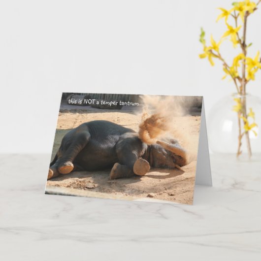 おもしろいなElephanyのバースデー・カード、これ以上のnutella!! カード (黄色い花)