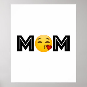 おもしろいなEmojiのお母さんの母の日 ポスター
