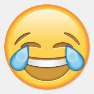 おもしろいなemojiの光沢のある円形のステッカー ラウンドシール