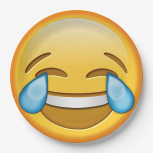 おもしろいなemojiの喜びの笑い声の紙皿 ペーパープレート