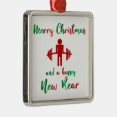 おもしろいなFitmasのメリークリスマスのフィットネスのオーナメント メタルオーナメント (右)