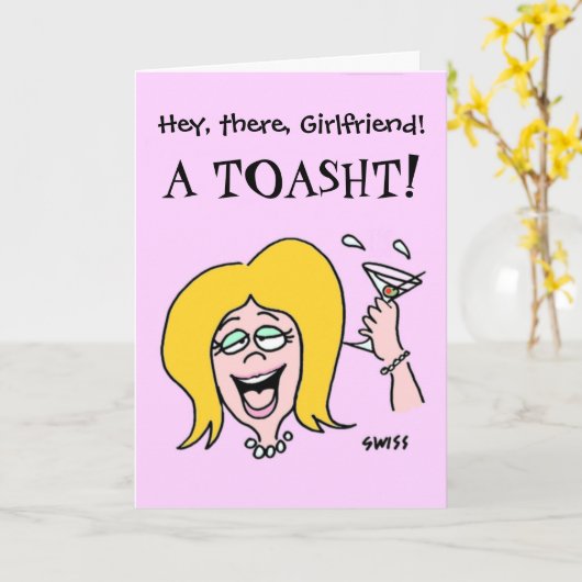 おもしろいなGalへのGalの漫画のハッピーバースデー カード (黄色い花)