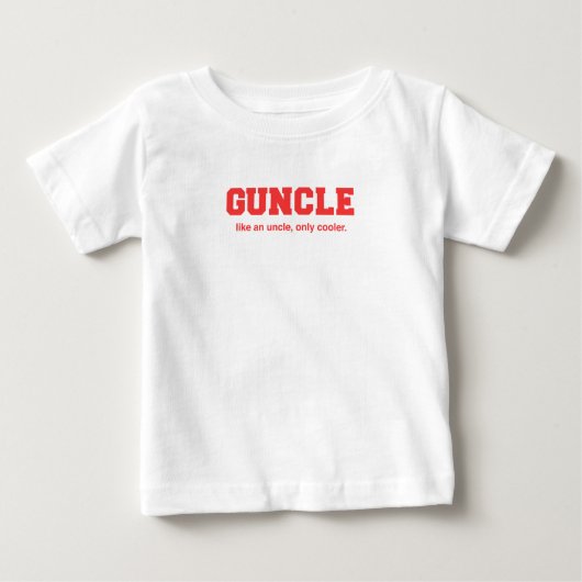 おもしろいなGuncleの大学プリント ベビーTシャツ (正面)