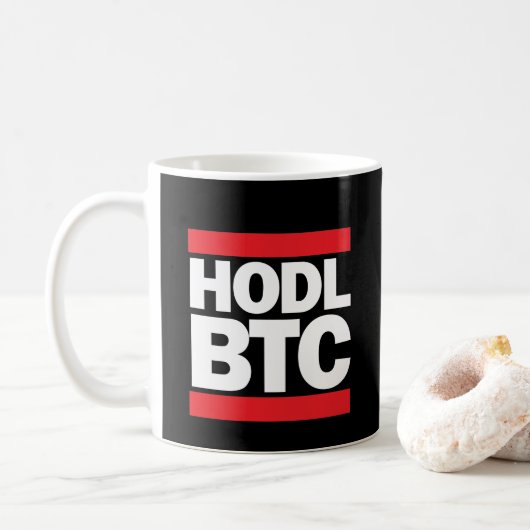 おもしろいなHODL BTC Bitcoin Cryptocurrencyのプリント コーヒーマグカップ (ドーナツ)