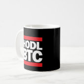 おもしろいなHODL BTC Bitcoin Cryptocurrencyのプリント コーヒーマグカップ (正面左)