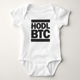 おもしろいなHODL BTC Bitcoin Cryptocurrencyのプリント ベビーボディスーツ