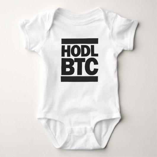 おもしろいなHODL BTC Bitcoin Cryptocurrencyのプリント ベビーボディスーツ (正面)