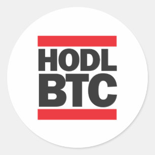 おもしろいなHODL BTC Bitcoin Cryptocurrencyのプリント ラウンドシール