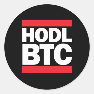 おもしろいなHODL BTC Bitcoin Cryptocurrencyのプリント ラウンドシール