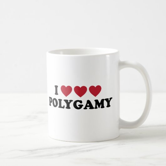おもしろいなIのハートの一夫多妻 コーヒーマグカップ (右)