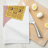 おもしろいなI愛ワッフルのロットのかわいいかわいいのワッフル キッチンタオル (四つ折り)