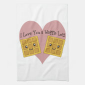 おもしろいなI愛ワッフルのロットのかわいいかわいいのワッフル キッチンタオル (縦)