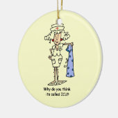 おもしろいなICUのナースのTシャツおよびギフト セラミックオーナメント (左)