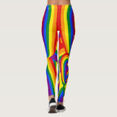 おもしろいなLGBTの虹の旗はパターンゲイプライドを着色します レギンス (裏面)