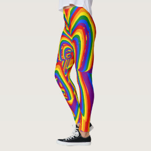 おもしろいなLGBTの虹の旗はパターンゲイプライドを着色します レギンス