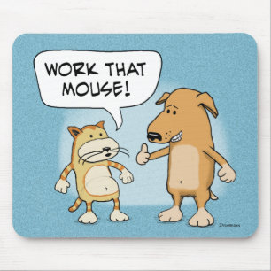 おもしろいなmousepad: 漫画猫および犬 マウスパッド