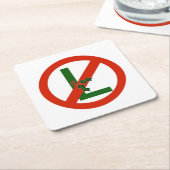 おもしろいなNoel "L無し"クリスマスの正方形紙のコースター スクエアペーパーコースター (アングル)