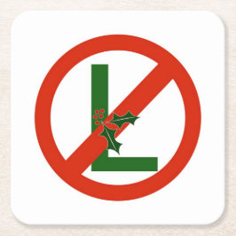 おもしろいなNoel "L無し"クリスマスの正方形紙のコースター スクエアペーパーコースター