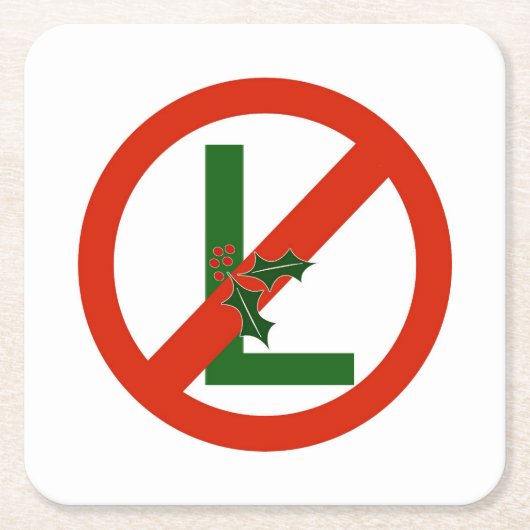 おもしろいなNoel "L無し"クリスマスの正方形紙のコースター スクエアペーパーコースター (正面)