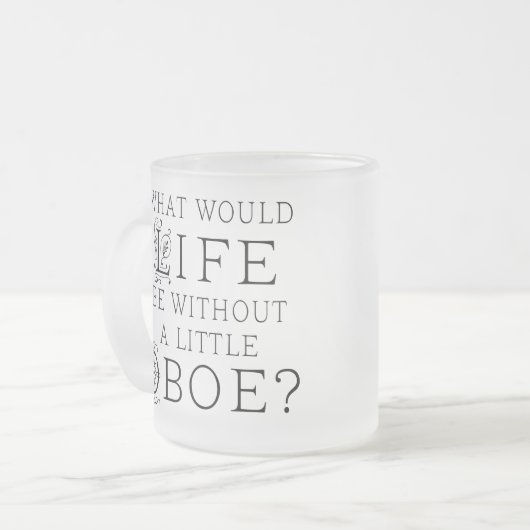 おもしろいなOboe音楽引用文 フロストグラスマグカップ (正面左)