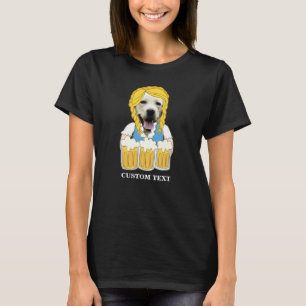 おもしろいなOctoberfestのイエロー・ラブラドール・レトリーバー犬ビール Tシャツ