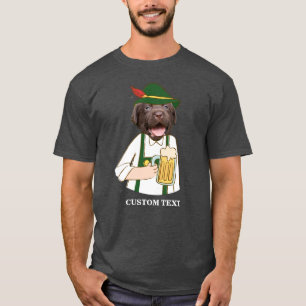 おもしろいなOctoberfestのラブラドール犬ビール恋人のカスタム Tシャツ