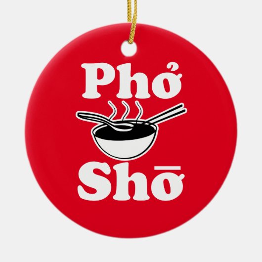 おもしろいなPho Shoのクリスマスのオーナメント セラミックオーナメント (正面)