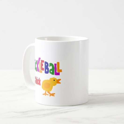おもしろいなPickleballのひよこの芸術 コーヒーマグカップ (正面左)