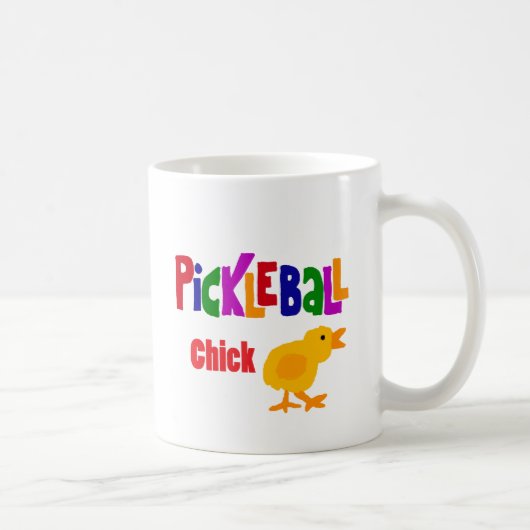 おもしろいなPickleballのひよこの芸術 コーヒーマグカップ (右)