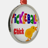 おもしろいなPickleballのひよこの芸術 メタルオーナメント (右)