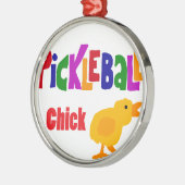 おもしろいなPickleballのひよこの芸術 メタルオーナメント (左)