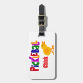 おもしろいなPickleballのひよこの芸術 ラゲッジタグ (正面縦)