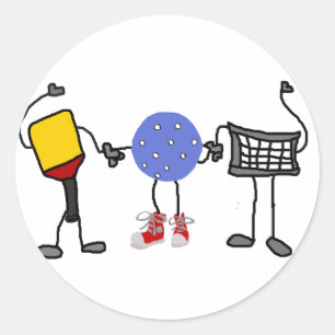 おもしろいなPickleballのマンガのキャラクタ ラウンドシール