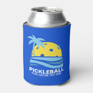 おもしろいなPickleballのヤシの木の日曜日のカスタムの文字 缶クーラー