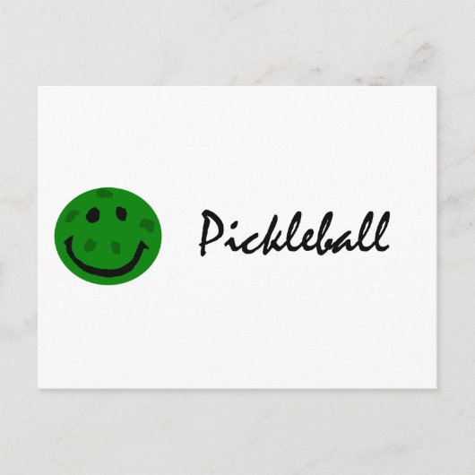 おもしろいなPickleballの緑の顔 ポストカード (正面)