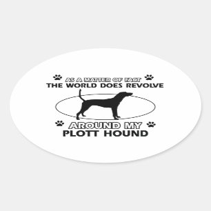 おもしろいなPLOTT猟犬のデザイン 楕円形シール