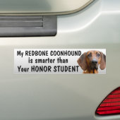 おもしろいなRedboneのCoonhound -学生より頭が切れるな- バンパーステッカー (車上)