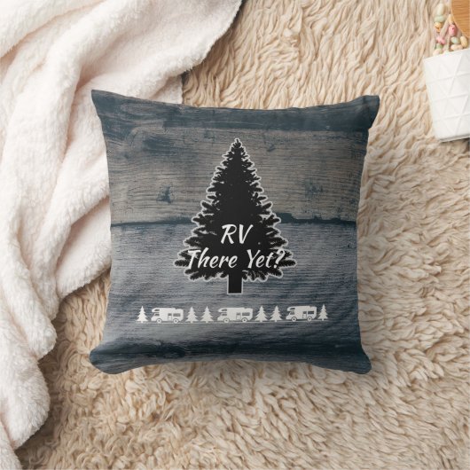 おもしろいなRVのキャンピングカーの引用文の松の木素朴な灰色木 クッション (ブランケット)