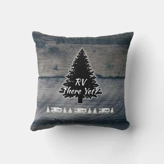 おもしろいなRVのキャンピングカーの引用文の松の木素朴な灰色木 クッション (裏面)