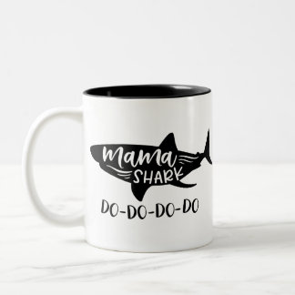 おもしろいなShark Mommy Sharkママ ツートーンマグカップ