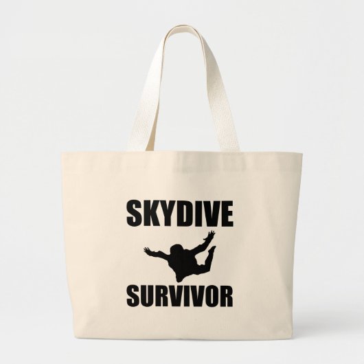 おもしろいなSkydiveの生存者 ラージトートバッグ (正面)