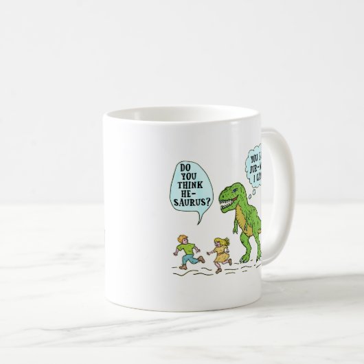 おもしろいなTのレックスの恐竜のジュラ紀のしゃれのユーモアのあるな引用文 コーヒーマグカップ (正面右)