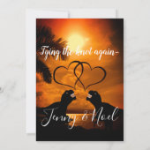 おもしろいなTのレックスの日没の結婚式誓約の更新 招待状 (裏面)