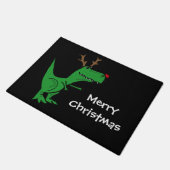 おもしろいなTレックスの恐竜のクリスマスのトナカイ ドアマット (アングル)