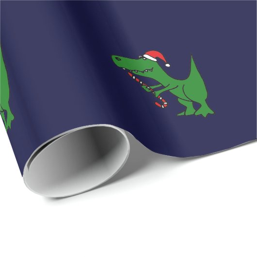 おもしろいなTレックスの恐竜のクリスマスの包装紙 ラッピングペーパー (ロールコーナー)