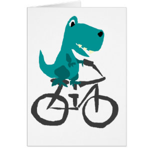 おもしろいなTレックスの恐竜の乗馬の自転車の漫画