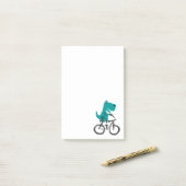 おもしろいなTレックスの恐竜の乗馬の自転車の漫画 ポストイット (デスク上)